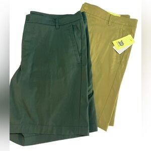 All In Motion Mens Cargo Golf Shorts Lot Of 2 Size 38  Green & Khaki 8” - 1 NWT
